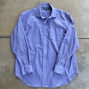 LAUREN Ralph Lauren Men’s Neck Sz. 17 Long Sleeve Light Blue Dress Shirt